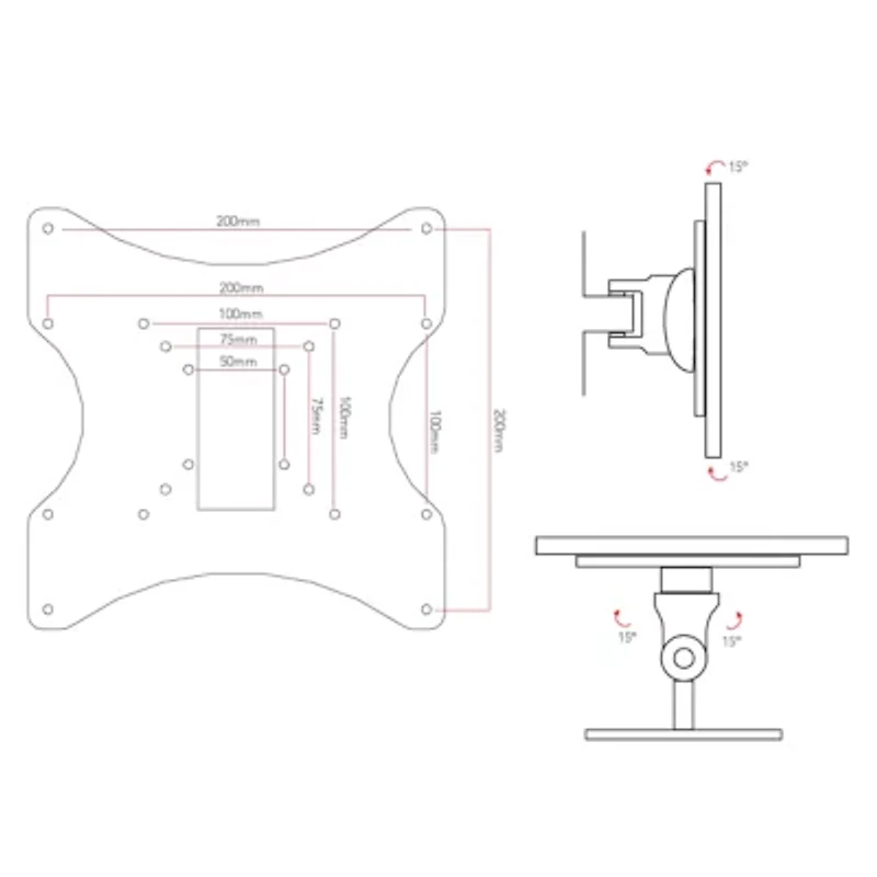 Corliving Tilt & Swivel 32" Max TV Wall Mount