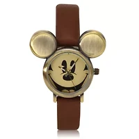 Disney Mickey Mouse Brown Bracelet Unisex Watch-Mk5250jc