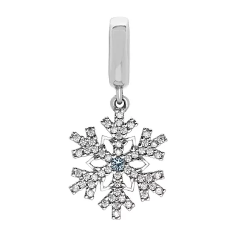PS Personal Style Limited Quantities! Blue Topaz Sterling Silver Snowflake Charm