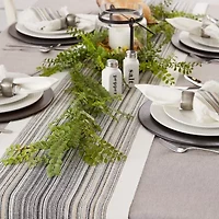 Design Imports Striped Fringe Ribbed Table Runner