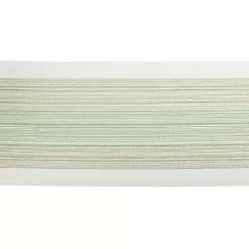 Design Imports Striped Fringe Ribbed Table Runner