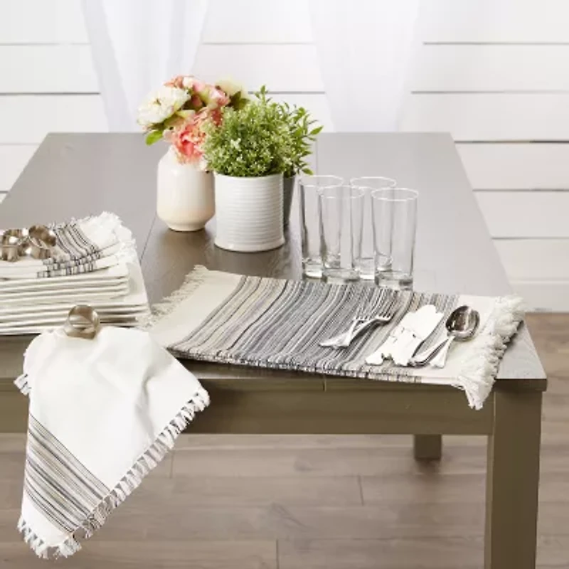 Design Imports Striped Fringed 6-pc. Placemat