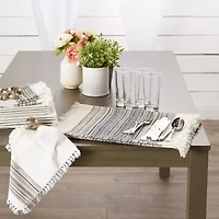 Design Imports Striped Fringed 6-pc. Placemat