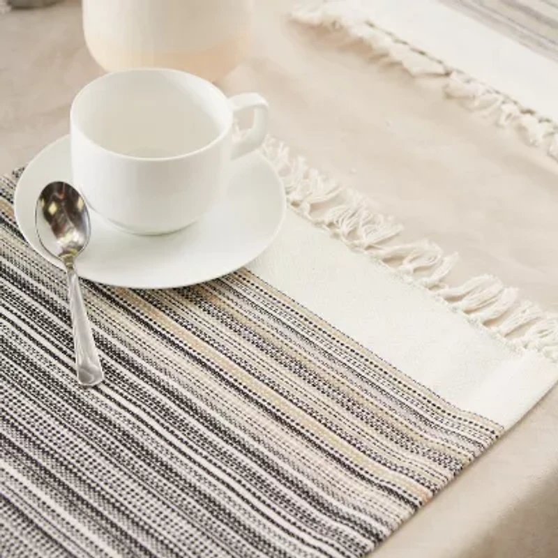 Design Imports Striped Fringed 6-pc. Placemat