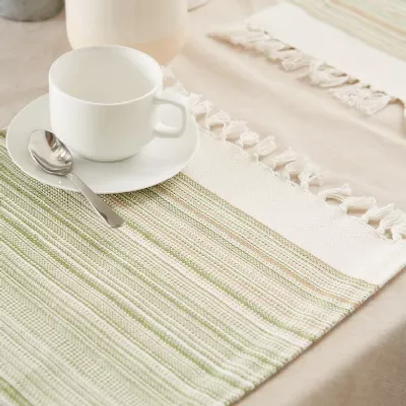 Design Imports Striped Fringed 6-pc. Placemat