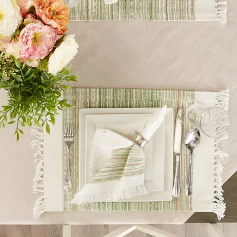 Design Imports Striped Fringed 6-pc. Placemat