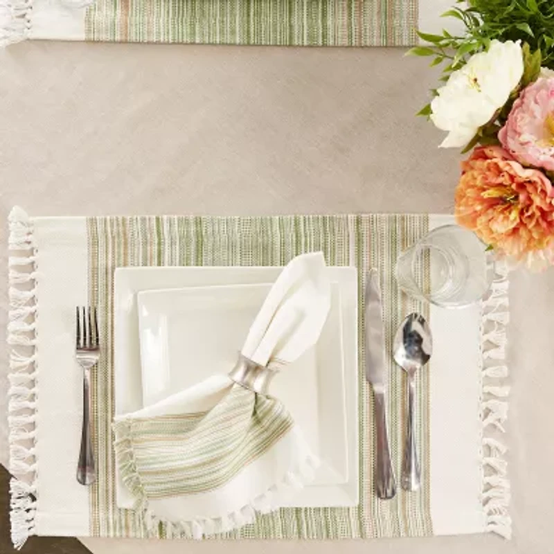Design Imports Striped Fringed 6-pc. Placemat