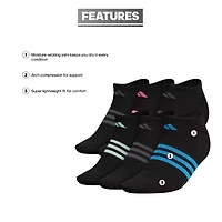adidas Womens 6 Pair No Show Socks