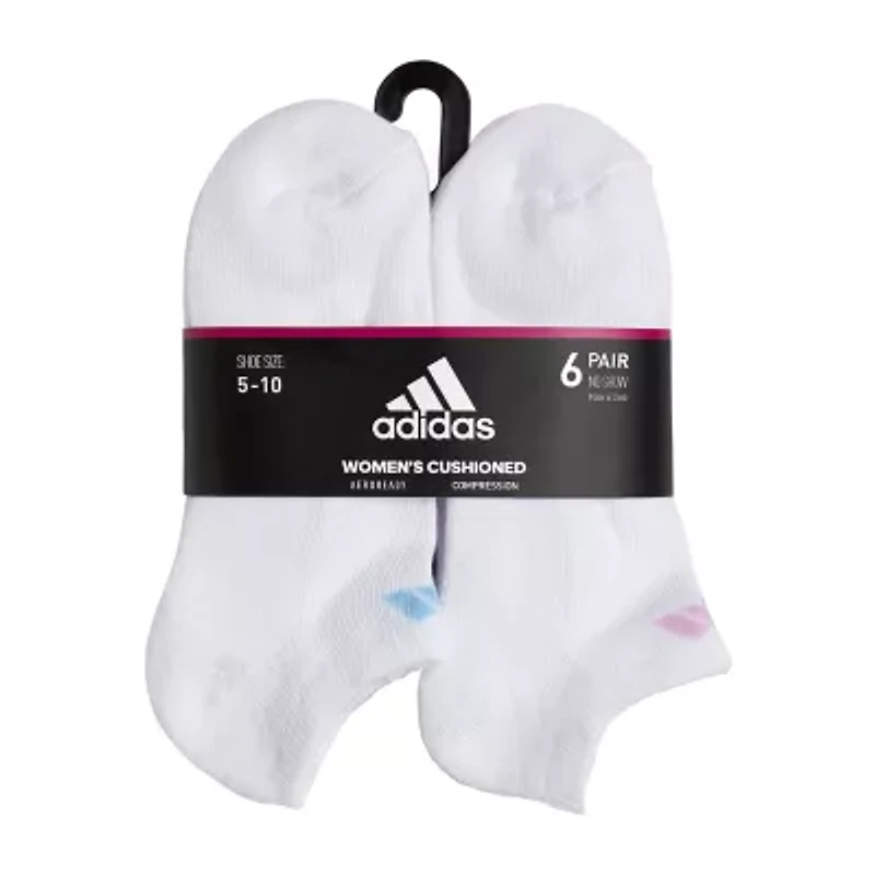 adidas Cushioned Womens 6 Pair No Show Socks