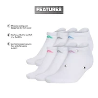 adidas Cushioned Womens 6 Pair No Show Socks