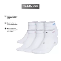 adidas Cushioned Womens 6 Pair Low Cut Socks