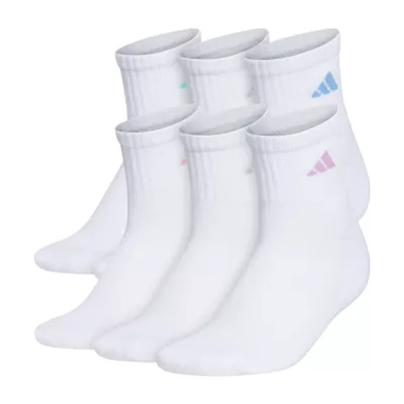 adidas Cushioned Womens 6 Pair Quarter Ankle Socks