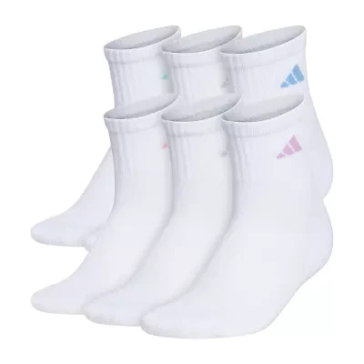 adidas Cushioned Womens 6 Pair Quarter Ankle Socks