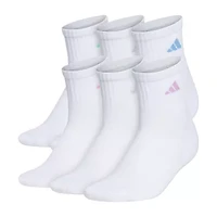 adidas Cushioned Womens 6 Pair Quarter Ankle Socks