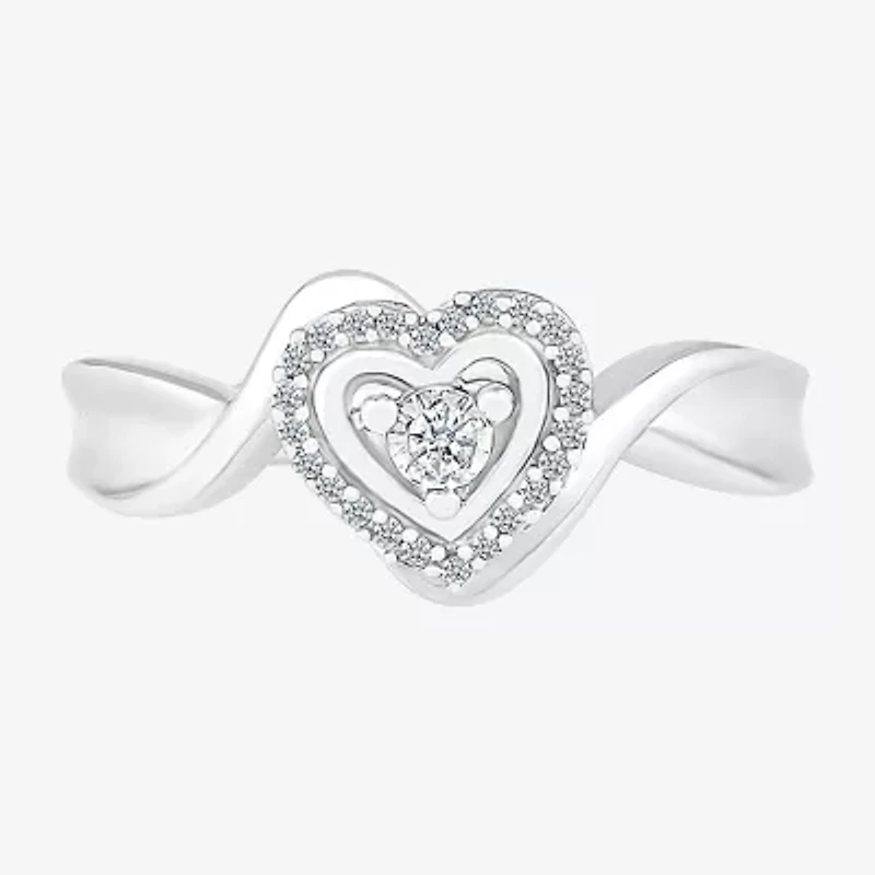Limited Quantities! Womens 1/10 CT. T.W. Natural White Diamond Sterling Silver Halo Cocktail Ring