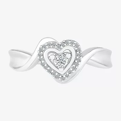 Limited Quantities! Womens 1/10 CT. T.W. Natural White Diamond Sterling Silver Halo Cocktail Ring