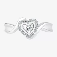 Limited Quantities! Womens 1/10 CT. T.W. Natural White Diamond Sterling Silver Halo Cocktail Ring