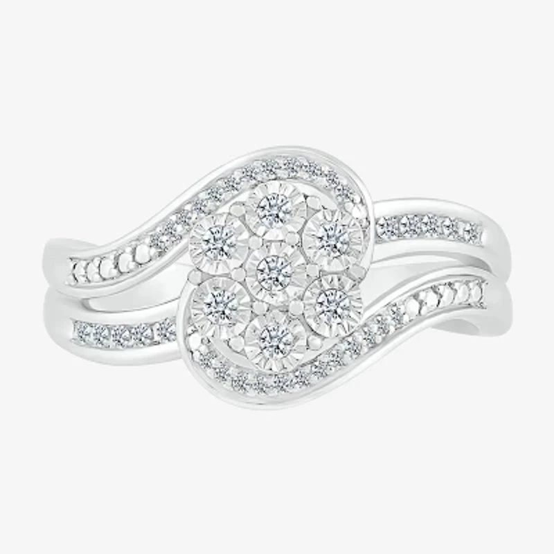 Limited Quantities! Womens 1/6 CT. T.W. Natural White Diamond Sterling Silver Cocktail Ring