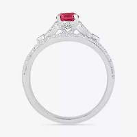Modern Bride Gemstone Womens Lab Created Red Ruby 14K White Gold Bridal Set