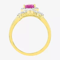 Modern Bride Gemstone Womens Lab Created Pink Sapphire 14K Gold Pear Bridal Set