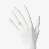 Modern Bride Gemstone Womens Genuine Blue Topaz 14K White Gold Oval Bridal Set