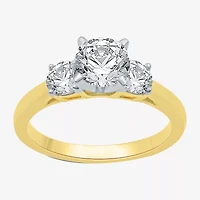 Love Lives Forever (H-I / Si1-Si2) Womens 1 1/2 CT. T.W. Lab Grown White Diamond 10K Gold Round 3-Stone Engagement Ring
