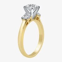Love Lives Forever (H-I / Si1-Si2) Womens 1 1/2 CT. T.W. Lab Grown White Diamond 10K Gold Round 3-Stone Engagement Ring