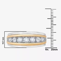 Mens 1 CT.T.W. Natural Diamond 10K Two-Tone Gold Band Ring