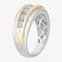 Mens 1 CT.T.W. Natural Diamond 10K Two-Tone Gold Band Ring