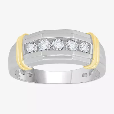 Mens 1/2 CT.T.W. Natural Diamond 10K Two-Tone Gold Band Ring