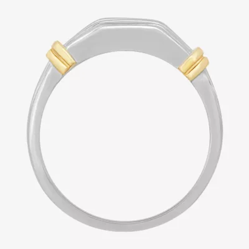 Mens 1/2 CT.T.W. Natural Diamond 10K Two-Tone Gold Band Ring
