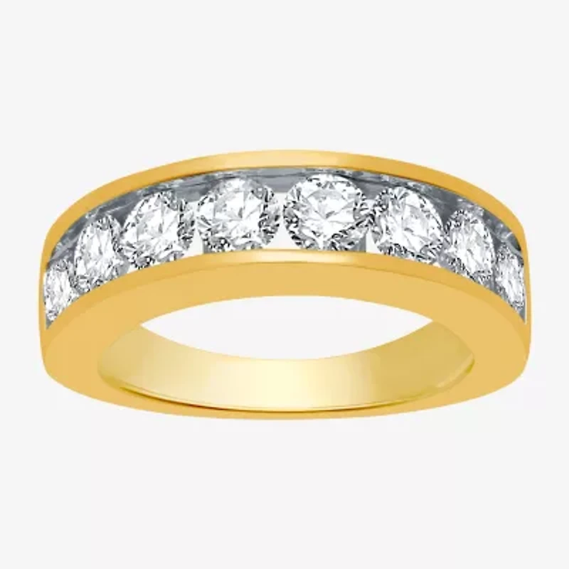 Deluxe Collection Womens 2 CT. T.W. Natural White Diamond 14K Gold Wedding Band