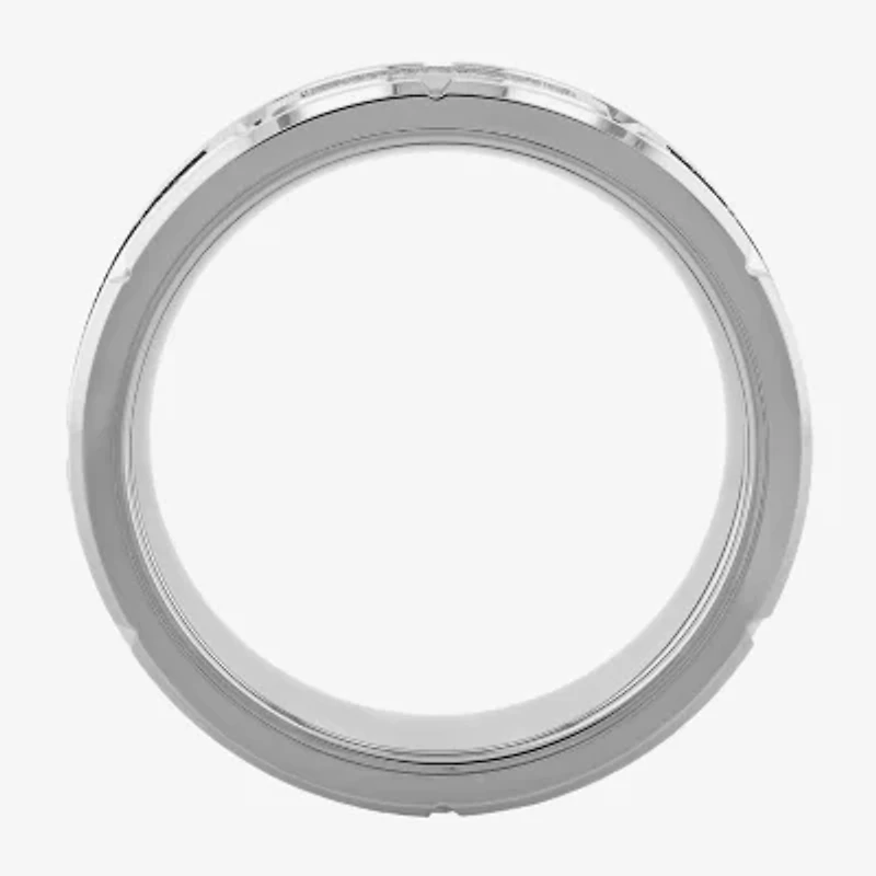 Mens 8MM 1/8 CT. T.W. Diamond Tungsten Wedding Band