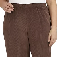 Alfred Dunner Womens Mid Rise Comfort Waistband Straight Corduroy Pant