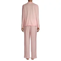 Adonna Fleece Womens Long Sleeve 2-pc. Pajama Sets