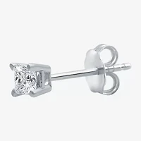 Womens 1/8 CT. Natural White Diamond 10K White Gold 2.9mm Single Earring