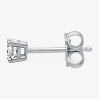Womens 1/8 CT. Natural White Diamond 10K White Gold 2.9mm Single Earring
