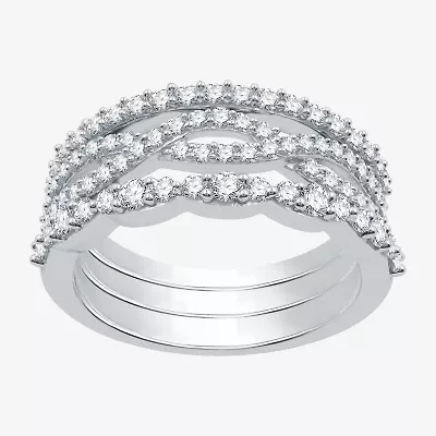 I Said Yes (H-I / I1) Womens 1 CT. T.W. Lab Grown White Diamond Sterling Silver Wedding Ring Set