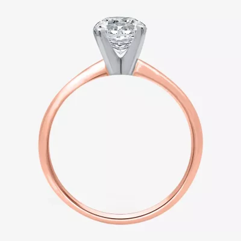 (E-F / SI1-SI2) Womens 1 CT. Lab-Grown White Diamond Round Solitaire Engagement Ring 14K Gold