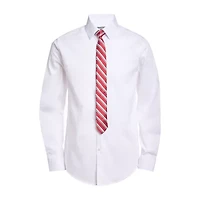 Van Heusen Little & Big Kid Boys Long Sleeve Point Collar Shirt + Tie Set