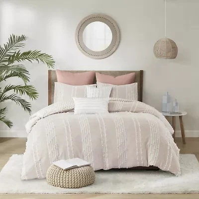 INK+IVY Kara 3 Piece Cotton Jacquard Duvet Cover Set