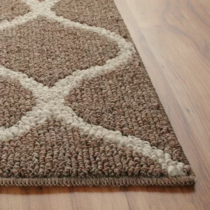 Maples Lattice Washable Skid Resistant Indoor Rectangular Accent Rug