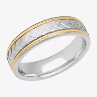 Mens 6MM Sterling Silver Wedding Band