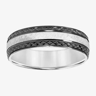 Mens 6MM Sterling Silver Wedding Band