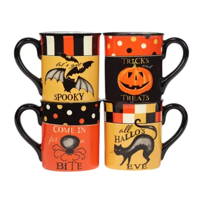 Certified International Spooky Halloween 4-pc. Holiday Coffee Mug