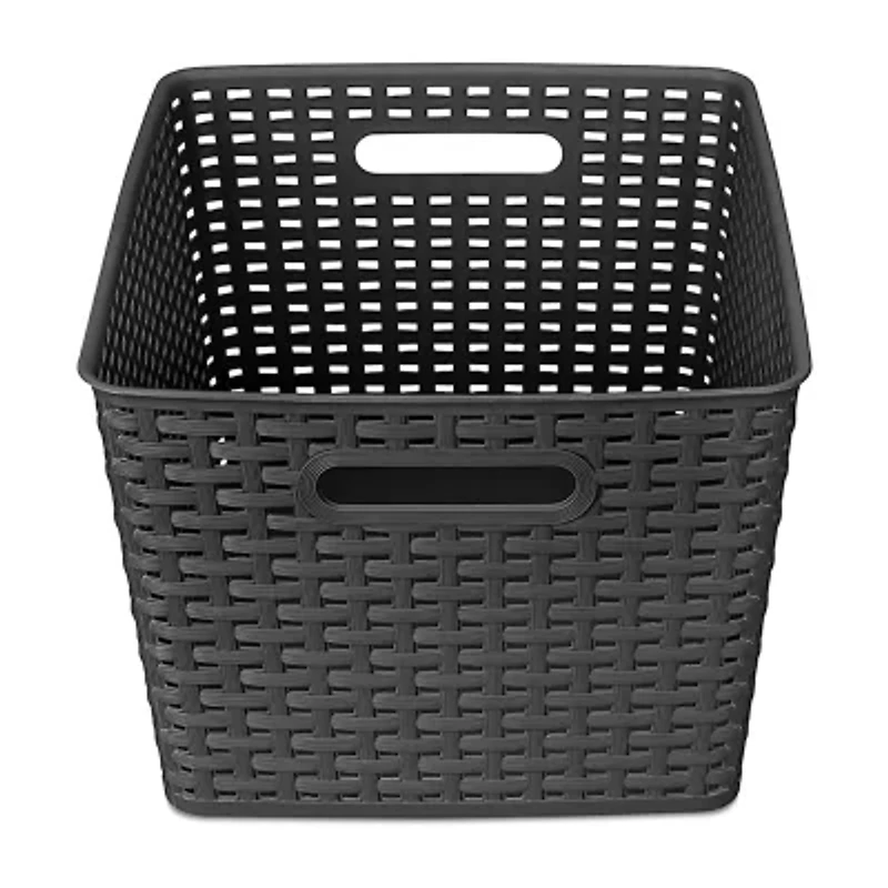Home Expressions Large Durable Plastic Weave Storage Bin