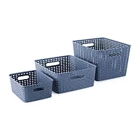 Home Expressions Small Durable Plastic Weave Storage Bin