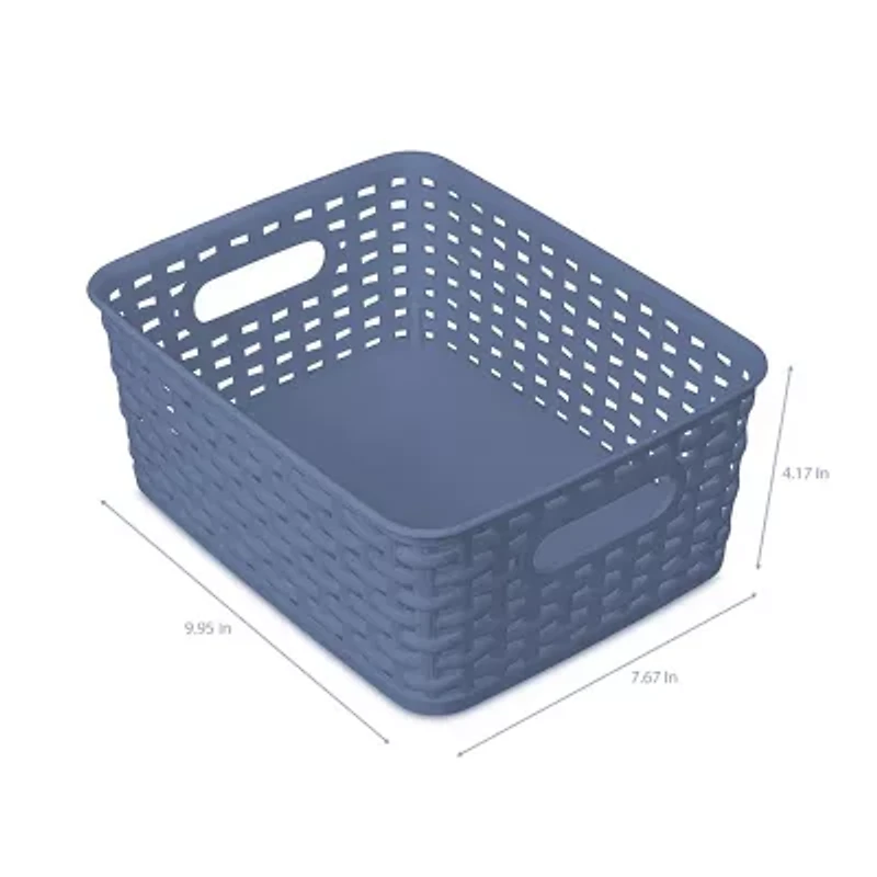 Home Expressions Small Durable Plastic Weave Storage Bin