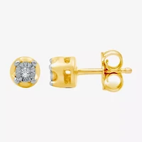 Yes, Please! Womens 1/10 CT. T.W. Natural White Diamond 14K Gold Over Silver Sterling Silver Round 2 Pair Earring Set