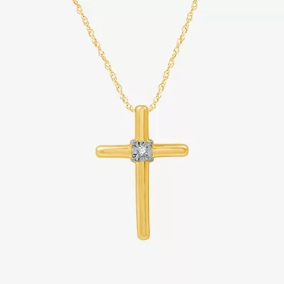 YES, PLEASE! Diamond-Accent Sterling Silver Cross Pendant Necklace